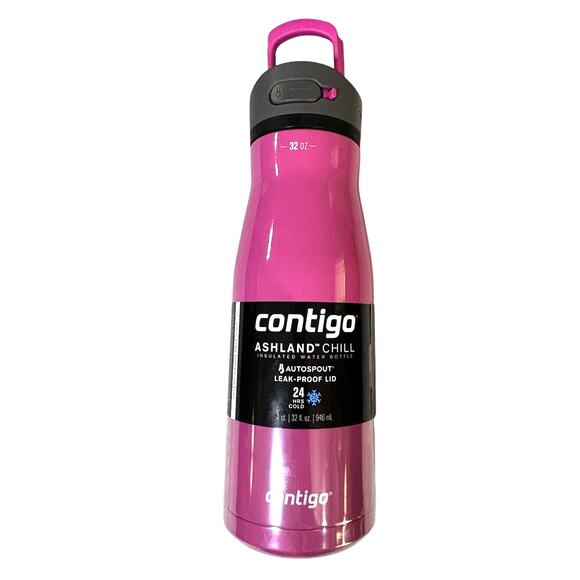contigo ashland chill water bottle 32oz Auto spout Leak Proof Dragon fruit New - Picture 1 of 7